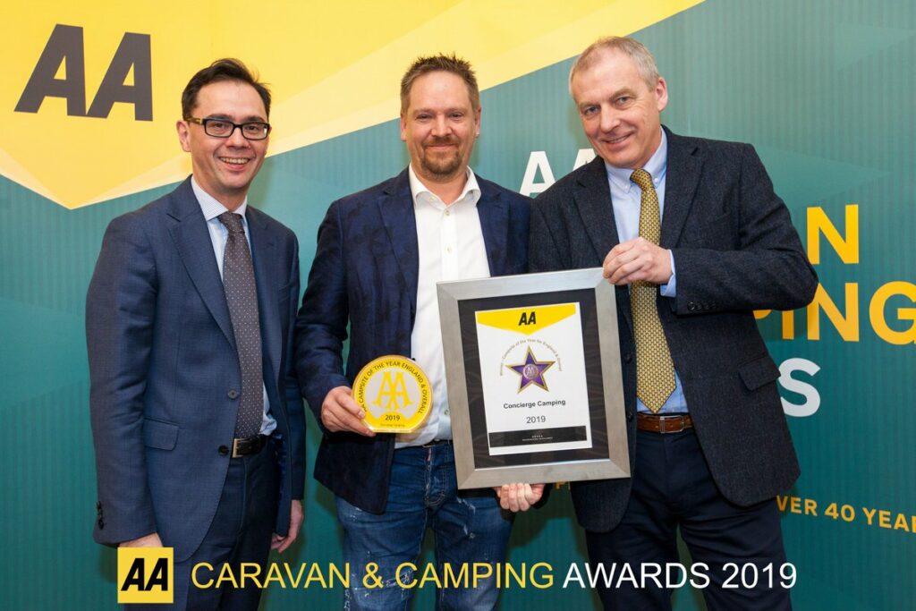 AA campsite of the year award 2019. Guy Hodgkin.