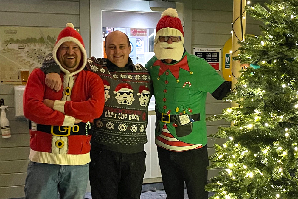 Staff in Christmas jumpers